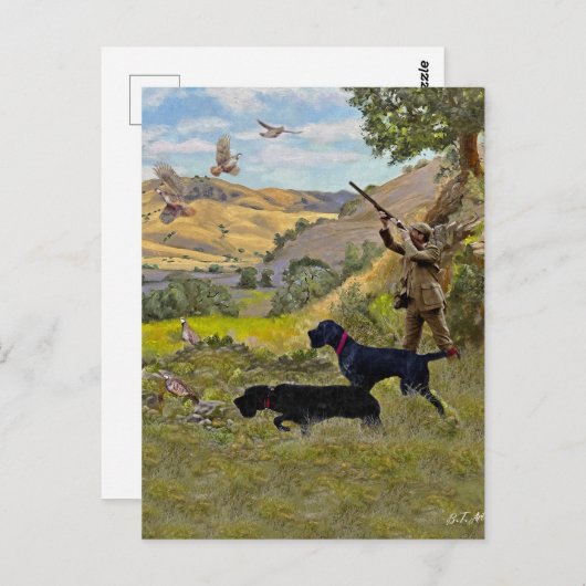 Jacht op Chukar patrijs Briefkaart (Voorkant / Achterkant)