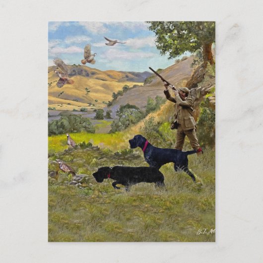 Jacht op Chukar patrijs Briefkaart (Voorkant)