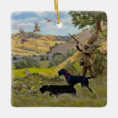 Jacht op Chukar patrijs Keramisch Ornament (Voorkant)