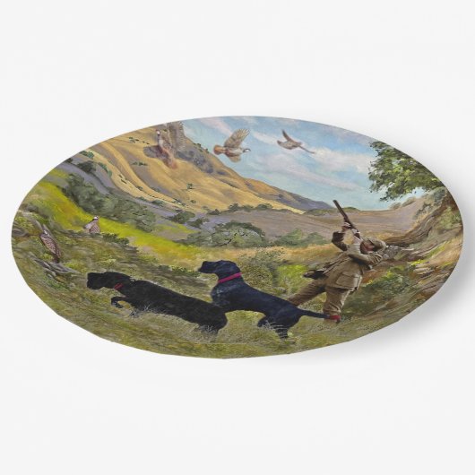 Jacht op Chukar patrijs Papieren Bordje (Gekanteld)