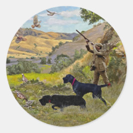 Jacht op Chukar patrijs Ronde Sticker
