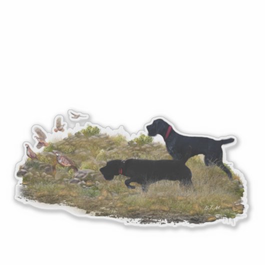 Jacht op Chukar patrijs Sticker (Voorkant)