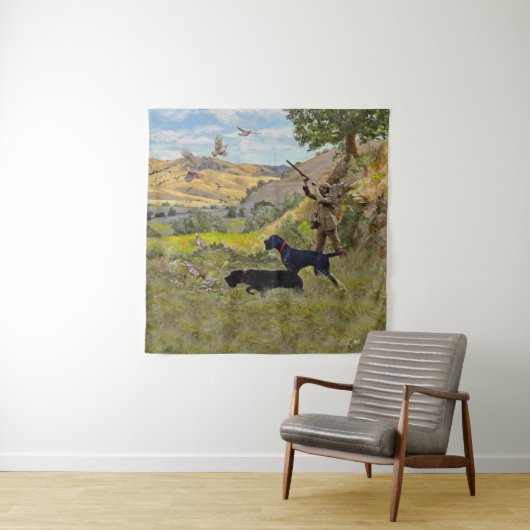 Jacht op Chukar patrijs Wandkleed (In situ)