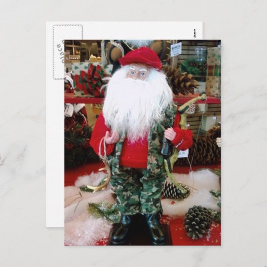 "JACHT OP DE KERSTMAN" KERSTWENSEN FEESTDAGENKAART (Voorkant / Achterkant)