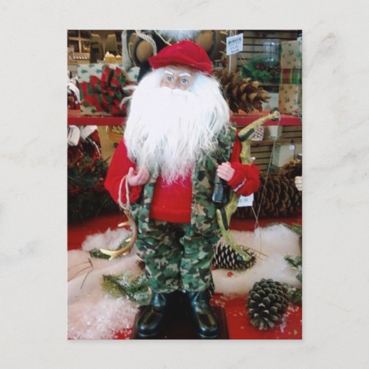 "JACHT OP DE KERSTMAN" KERSTWENSEN FEESTDAGENKAART (Voorkant)