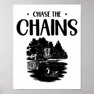 Jacht op de Kettingen Disc Golf Frisbee Kunst  Poster