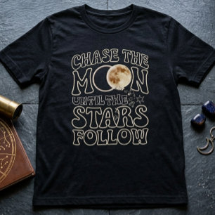 Jacht op de Maan - Een Sterren Typography T-shirt