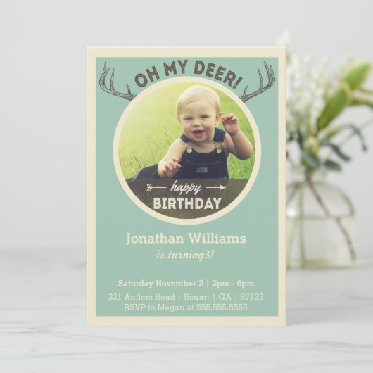 Jacht op de verjaardag van de uitnodiging voor Bab (Staand voorkant)