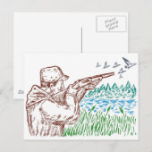 jacht op eenden en vogels gericht op geweergeweer briefkaart (Voorkant / Achterkant)