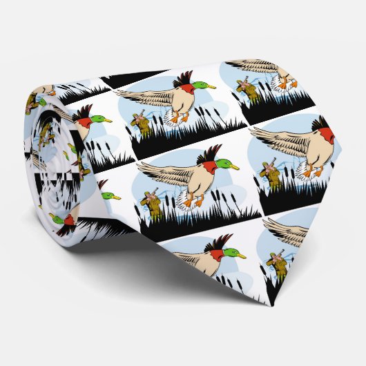 jacht op eenden en vogels gericht op geweergeweer stropdas (Opgerold)