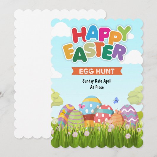 jacht op eitjes feestdagenkaart (Voorkant / Achterkant)