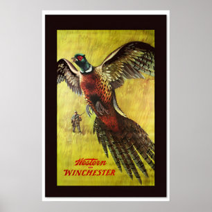 Jacht op fazanten met een Winchester uit de jaren  Poster