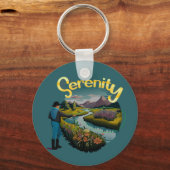 Jacht op forel in bergstroom Sleutelhanger (Voorkant)