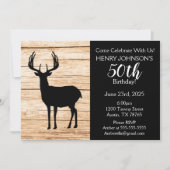 Jacht op herten Buffalo Plaid thema 50ste verjaard Kaart (Voorkant)