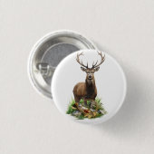 Jacht op herten ronde button 3,2 cm (Voorkant /achterkant)