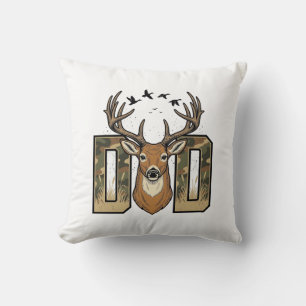 Jacht op herten Vader Camo Buck Vector Shirt Ontwe Kussen