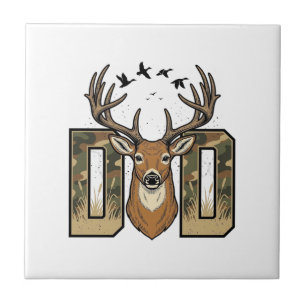 Jacht op herten Vader Camo Buck Vector Shirt Ontwe Tegeltje