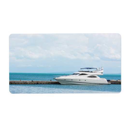 jacht op het aanmeren etiket (Voorkant)