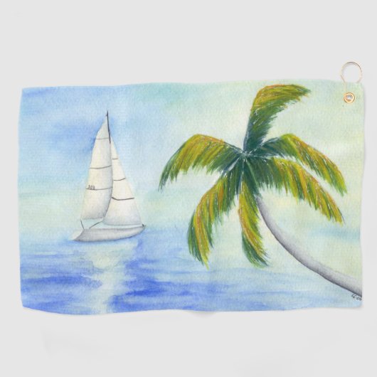 jacht op het zee Palma Golfhanddoek (Horizontaal)