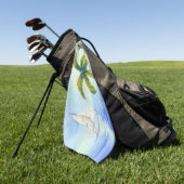 jacht op het zee Palma Golfhanddoek (Groen)