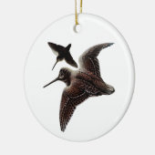 Jacht op houtsnippers keramisch ornament (Links)