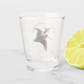 Jacht op houtsnippers shot glas (Achterkant)