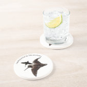 Jacht op houtsnippers zandsteen onderzetter (Zijkant)