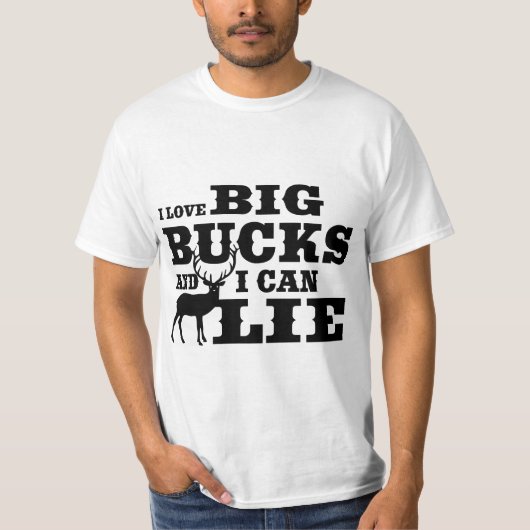 Jacht op Humor Ik hou van grote Bucks T-shirt (Voorkant)