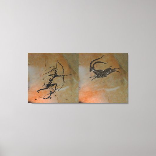 Jacht op Ibex bij Cova Remigia Canvas Afdruk (Voorkant)