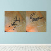 Jacht op Ibex bij Cova Remigia Canvas Afdruk (Insitu (Houten vloer))