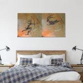 Jacht op Ibex bij Cova Remigia Canvas Afdruk (Insitu (Slaapkamer))
