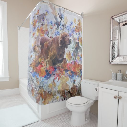 jacht op Irish Setter Douchegordijn (In situ)
