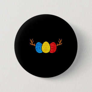 Jacht op Pasen Eieren Herten Gewei Grappige Eieren Ronde Button 5,7 Cm