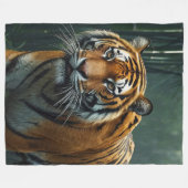 Jacht op tijger in Bamboo Grove Fleece Deken (Voorkant (Horizontaal))