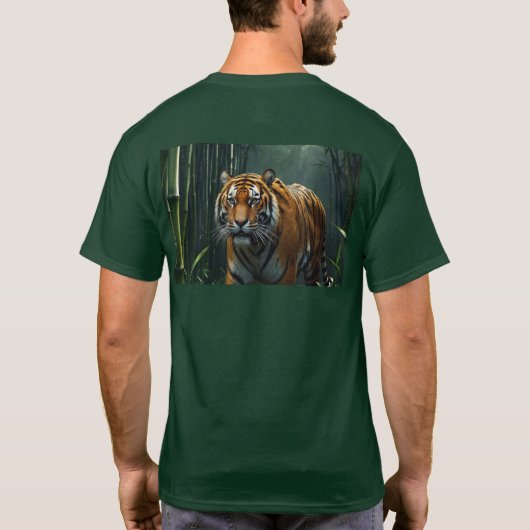 Jacht op tijger in Bamboo Grove T-shirt (Achterkant)