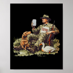 Jacht op Trump Camouflage Grappig Duck Jacht Seizo Poster