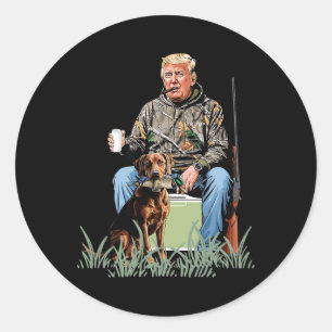 Jacht op Trump Camouflage Grappig Duck Jacht Seizo Ronde Sticker