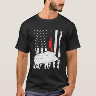 Jacht op varkens VS Vlag Patriottisch Amerikaans G T-shirt
