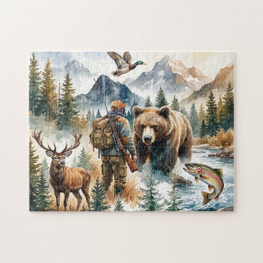 Jacht op wilde dieren legpuzzel (Horizontaal)
