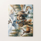 Jacht op wilde dieren legpuzzel (Verticaal)