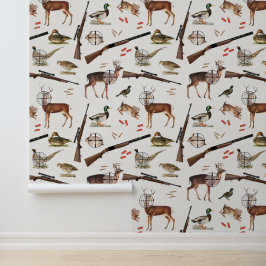Jacht op wilde dieren Outdoorsman-patroon Mancave Behang