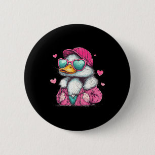 Jacht op wilde eend Grappige Valentijnsdag Hart G Ronde Button 5,7 Cm