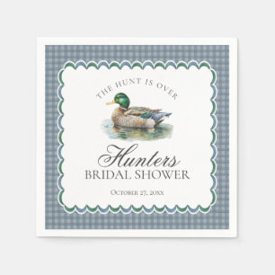 Jacht op wilde eenden Bruiloftsshower met blauwe g Servet