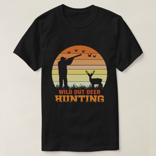 jacht op wilde herten | Retro Sunset Hunter T-shirt (Design voorkant)