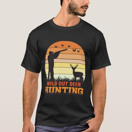 jacht op wilde herten | Retro Sunset Hunter T-shirt (Voorkant)