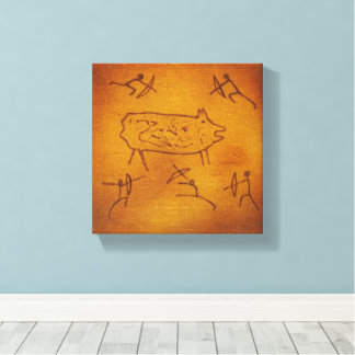 Jacht op wilde zwijnen canvas afdruk