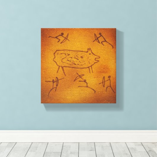 Jacht op wilde zwijnen canvas afdruk (Insitu (Houten vloer))