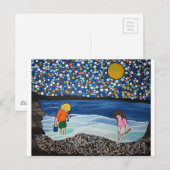 jacht op zeebodemschatten briefkaart (Voorkant / Achterkant)