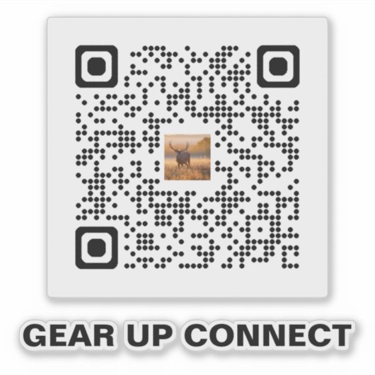 Jacht QR Code Sticker – Geef niet op en Verbind (Voorkant)