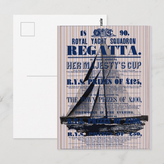  jacht Regatta Advertisement Briefkaart (Voorkant / Achterkant)